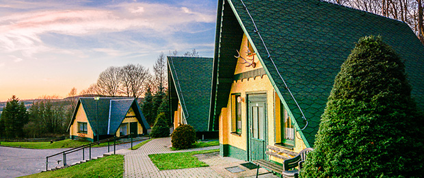 Finnhütten am Ferienhotel Goldhübel im Erzgebirge
